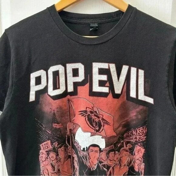 Pop Evil Shirt Mens Graphic Print Band Tee Concert Tour T-Shirt Black Medium - Picture 5 of 14